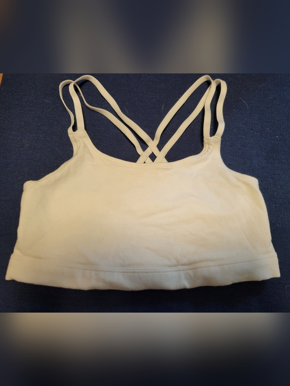abercrombie kids 11/12 White Cross-Back Sports Bralette